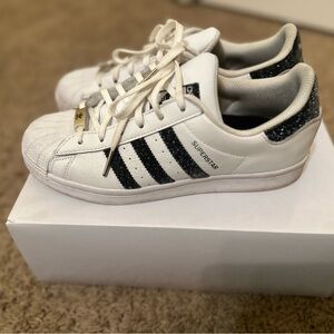 Adidas White and Black Superstar Sneakers